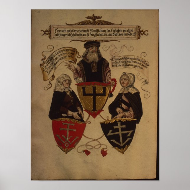 Hans Fugger två fruar Clara Widolf och Elisabeth Poster (Framsidan)