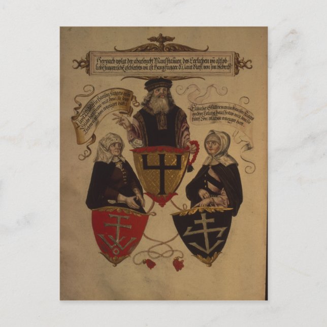 Hans Fugger två fruar Clara Widolf och Elisabeth Vykort (Framsida)