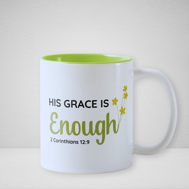 Hans Grace är nog, 2 Corinthians 12:9 Faith Mugg (Skapare uppladdad)