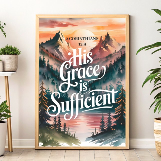 Hans Grace är tillräcklig - Christian Wall Art Poster (Skapare uppladdad)
