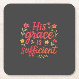 Hans Grace är tillräcklig Underlägg Papper Kvadrat