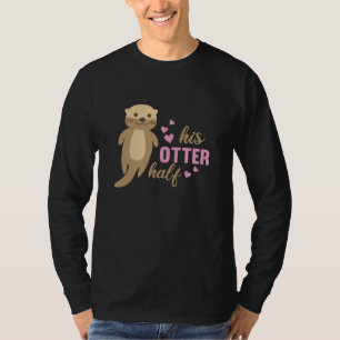 Hans halverade sötare Otter Kärlek Heart T Shirt