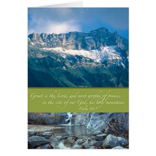 Hans heliga berg hälsningskort (Framsidan)