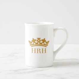 Hans/henne HRH kronamugg för kunglig Highness Benporslin Mugg