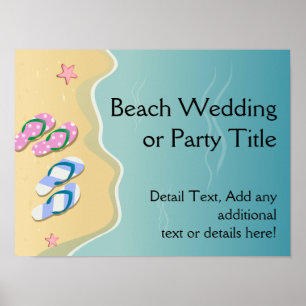 Hans/Hers Flinflip flops på Beach Wedding Poster