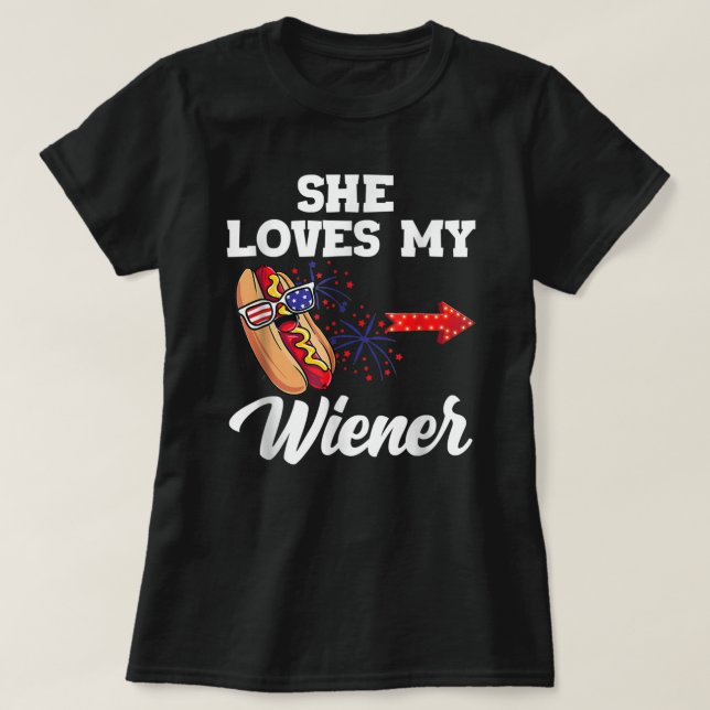 Hans & Hers Naughty USA Outfit Matching Par 4:e T Shirt (Design framsida)