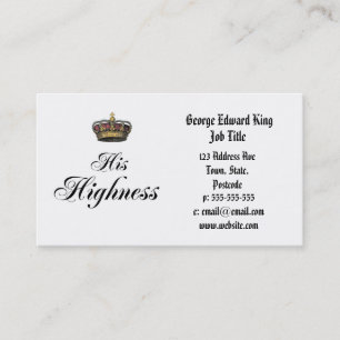 Hans Highness (delen av hans och den hennes Visitkort