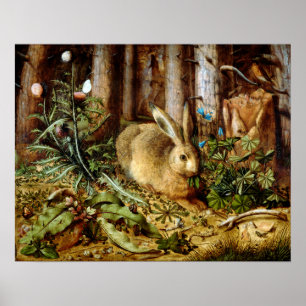 Hans Hoffmann A Hare i skogen Poster