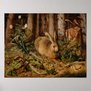 Hans Hoffmann A hare i skogen Poster
