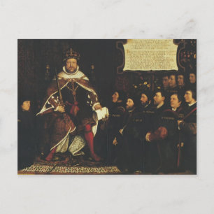 Hans Holbein-Henry VIII överlämnade en stadga Vykort
