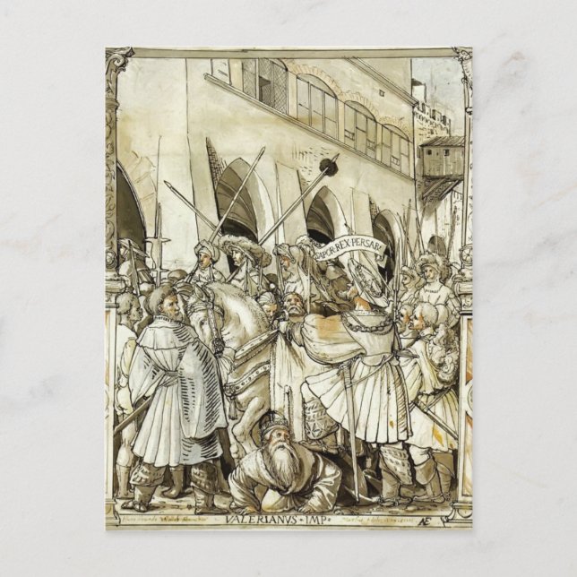 Hans Holbein - kejsar Valerianus förödmjukelse Vykort (Framsida)