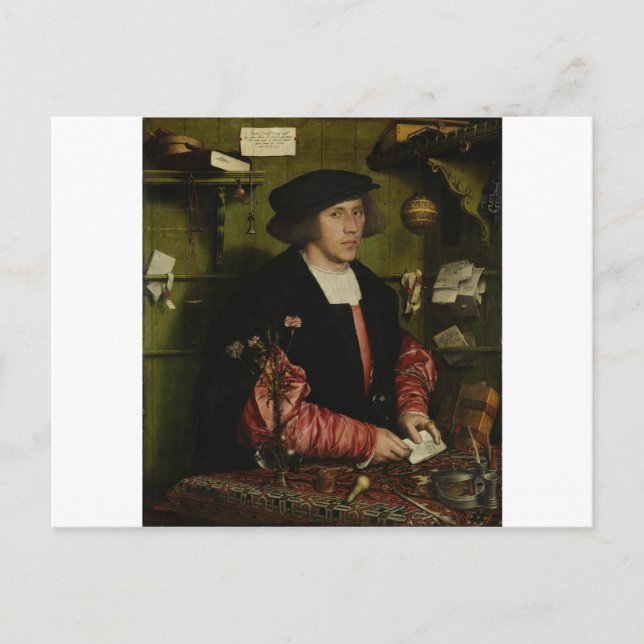 Hans Holbein the Younger - The Merchant Georg Gisz Vykort (Framsida)