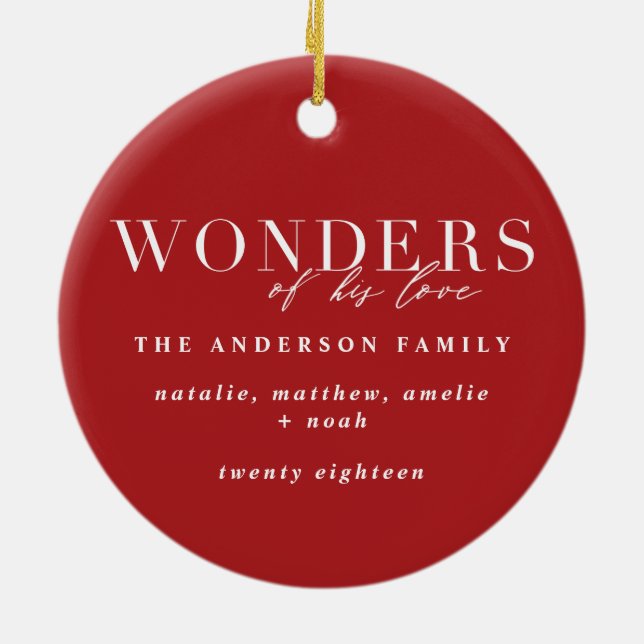 Hans julklapp i religiösan kärlek julgransprydnad keramik (Baksidan)