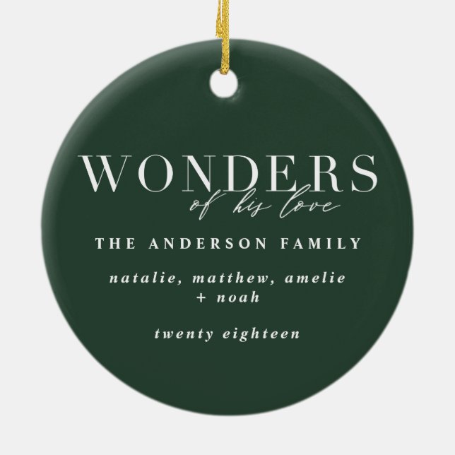 Hans julklapp i religiösan kärlek julgransprydnad keramik (Baksidan)