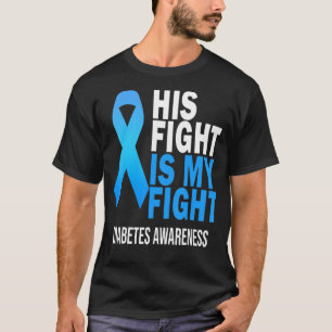 Hans kamp är min Bära Blå diabetesmedvetenhet T Shirt