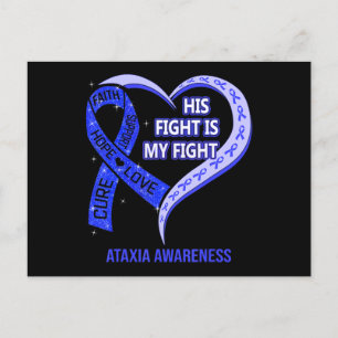 Hans kamp är min kamp Ataxi Awareness Blue Ribbon Vykort
