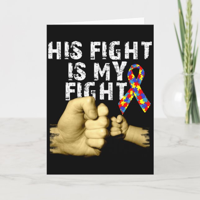 Hans kamp är min kamp Autism Acceptans Stöd Mån Kort (Framsida)