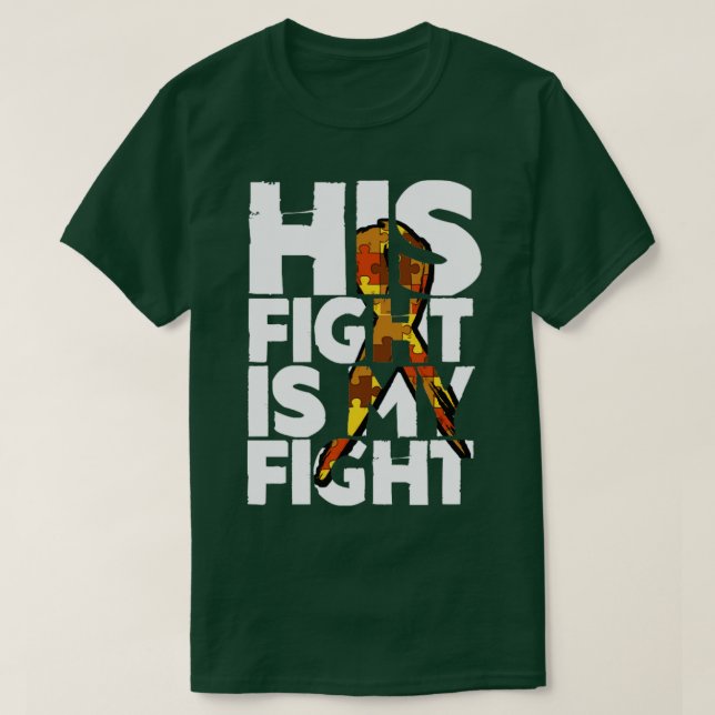 Hans kamp är min kamp autism och mitt stöd t shirt (Design framsida)