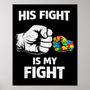Hans kamp är min kamp Autism Pappa Stöd Medvetenhe Poster