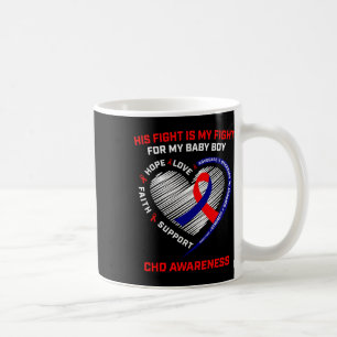 Hans kamp är min kamp Baby Boy CHD-medvetenhet hjä Kaffemugg