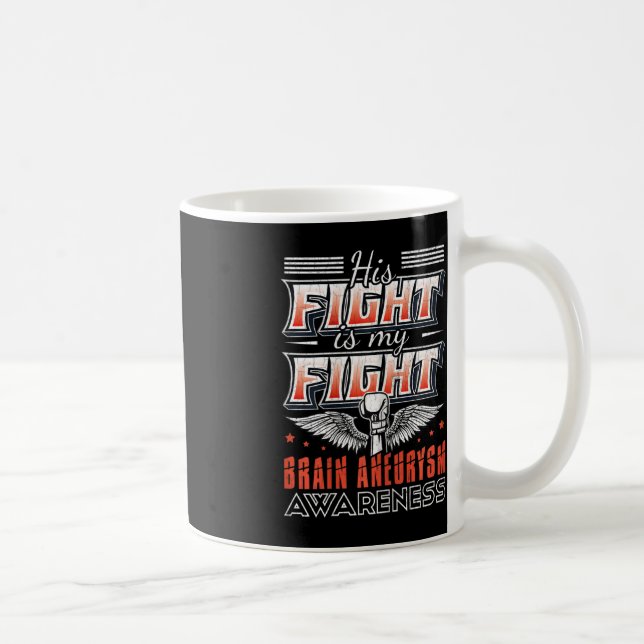 Hans kamp är min kamp Brain Aneurysm Awareness Gra Kaffemugg (Höger)