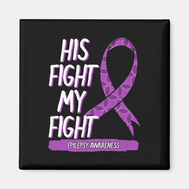 Hans kamp är min kamp Epilepsi Anfall Lila band Magnet (Framsidan)