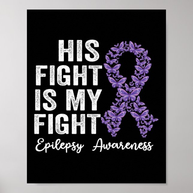 Hans kamp är min kamp Epilepsy-krigaren epilepsy A Poster (Framsidan)