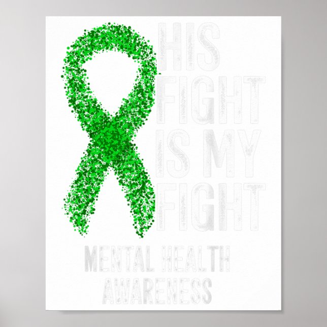 Hans kamp är min kamp för psykisk hälsomedvetenhet poster (Framsidan)