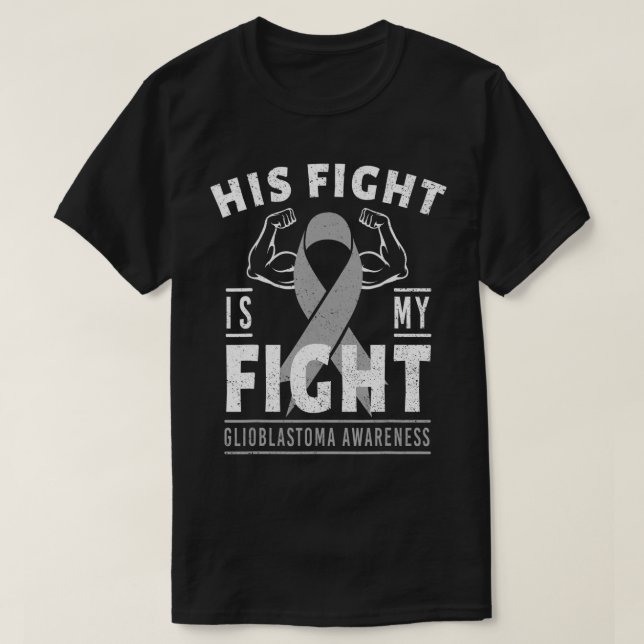 Hans kamp är min kamp Glioblastoma Cancer Awarenes T Shirt (Design framsida)