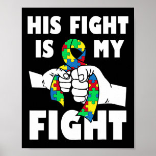 Hans kamp är min kamp Inspirerande Autism Medveten Poster