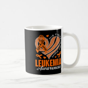 Hans kamp är min kamp Leukemi medvetenhet hjärta O Kaffemugg