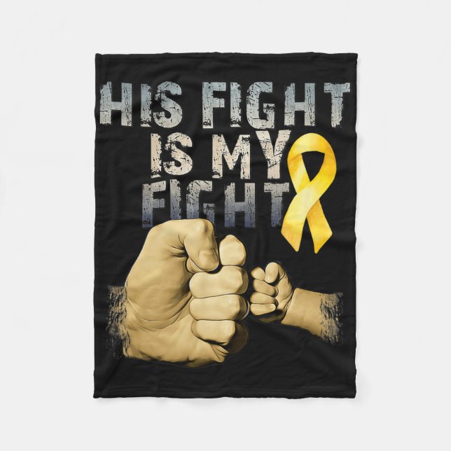 Hans kamp är min kamp Medvetenhet om barncancer G Fleecefilt (Framsidan)