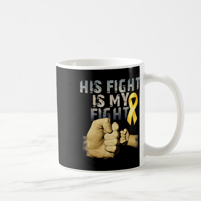 Hans kamp är min kamp Medvetenhet om barncancer G Kaffemugg (Höger)