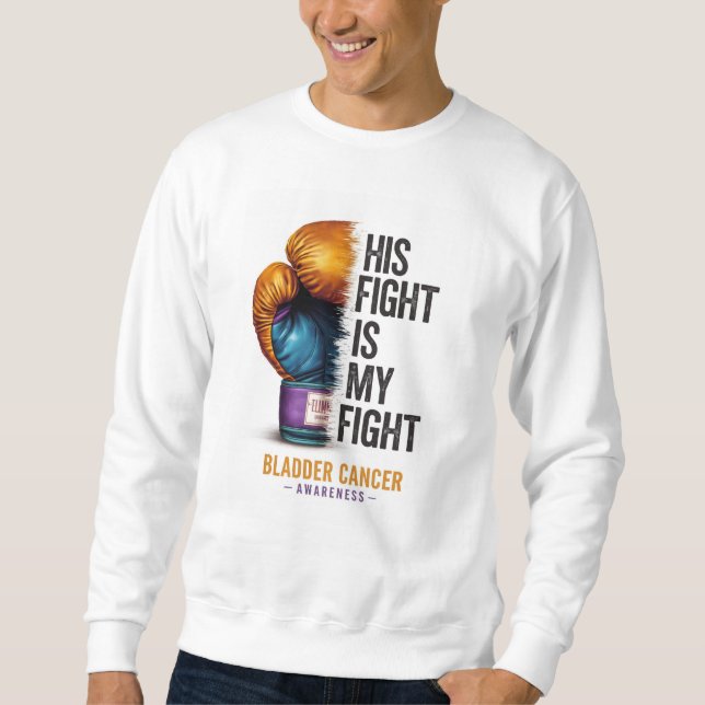 Hans kamp är min kamp – Medvetenhet om blåscancer  Lång Ärmad Tröja (Framsida)