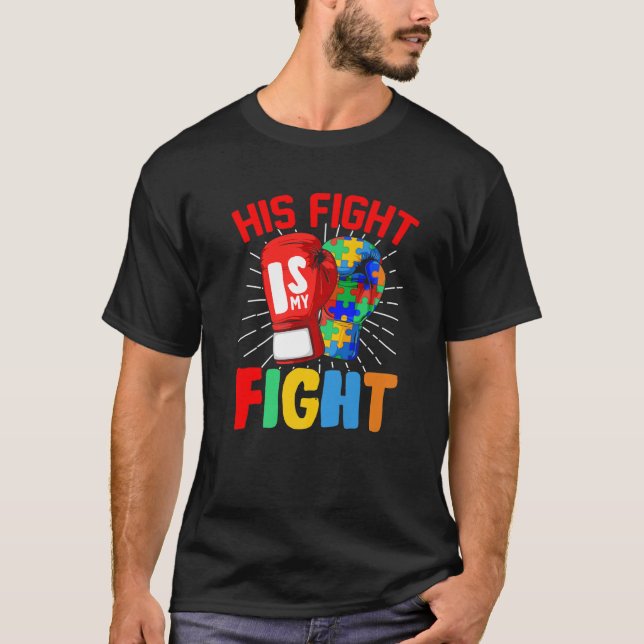 Hans kamp är min kamp mot Autism Awareness Puzzle  T Shirt (Framsida)