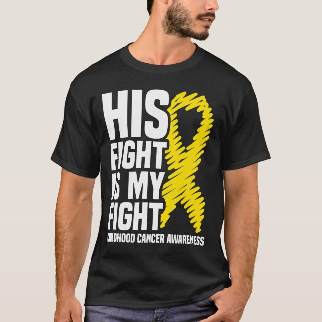 Hans kamp är min kamp mot barncancer t shirt (Framsida)