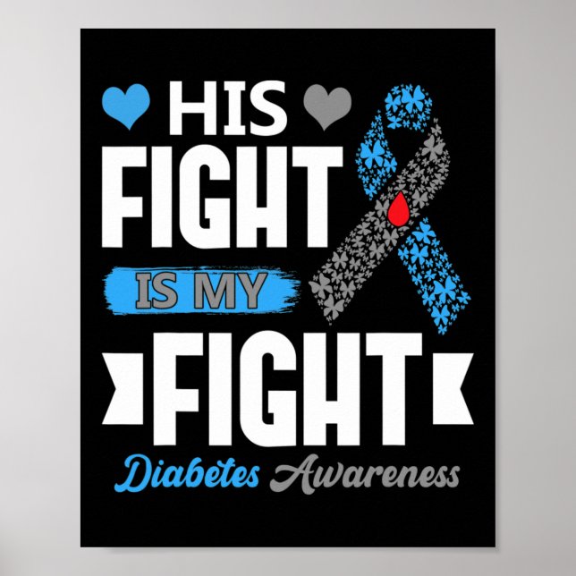 Hans kamp är min kamp mot diabetes typ 1-diabetes poster (Framsidan)