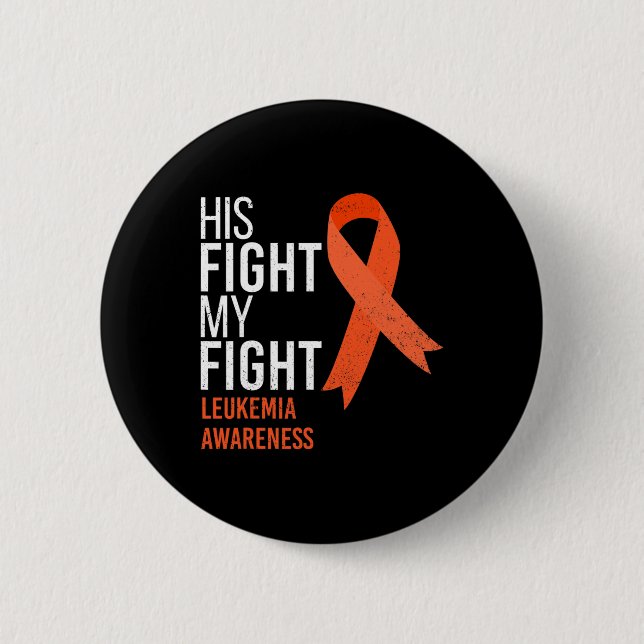 Hans kamp är min kamp mot leukemi Cancer Awareness Knapp (Framsida)