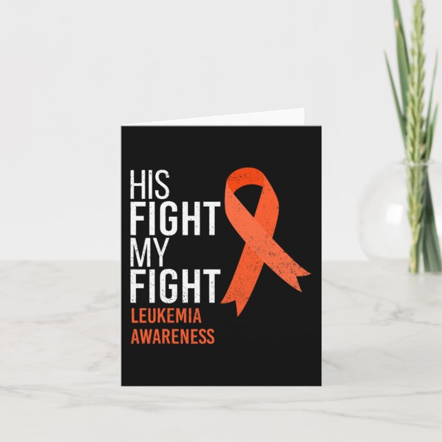 Hans kamp är min kamp mot leukemi Cancer Awareness Kort (Framsida)