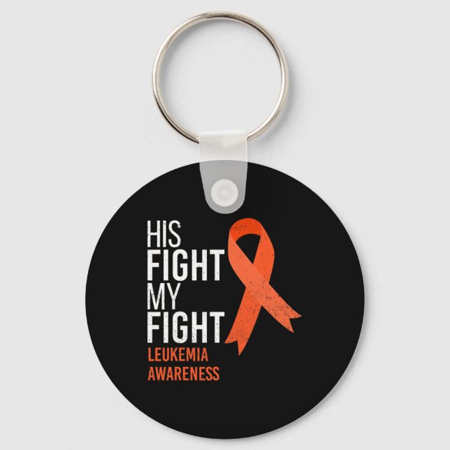 Hans kamp är min kamp mot leukemi Cancer Awareness Nyckelring (Framsida)