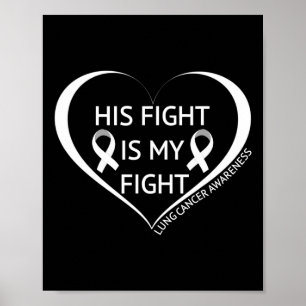 Hans kamp är min kamp mot Lung Cancer Awareness Må Poster