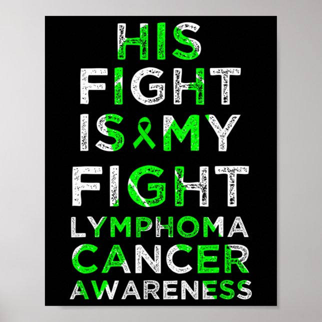 Hans kamp är min kamp mot Lymphoma Blood Cancer Aw Poster (Framsidan)