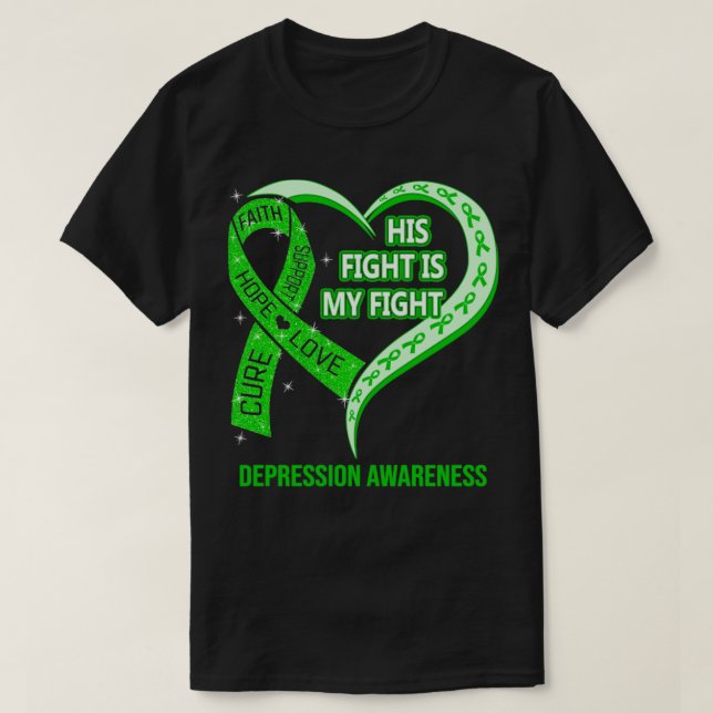 Hans kamp är min kamp mot mitt hjärtedepression t shirt (Design framsida)