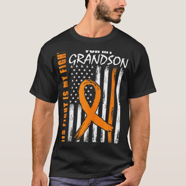 Hans kamp är min kamp mot morson Leukemi-medvetand T Shirt (Framsida)