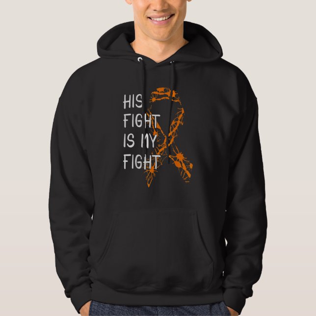 Hans kamp är min kamp Multipel skleros medvetenhet Hoodie (Framsida)