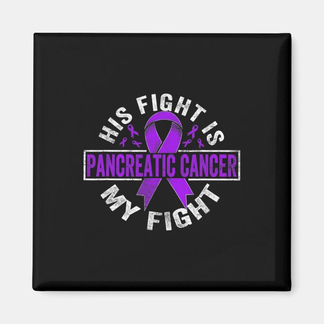 Hans kamp är min kamp PankreasCancer Awareness Magnet (Framsidan)