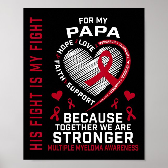 Hans Kamp Är Min Kamp Papa Multipel Myelom Medvete Poster (Framsidan)