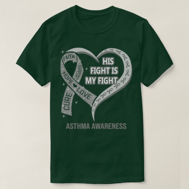 Hans kamp är min kamp - "Ribbon Heart Awarenes" T Shirt (Design framsida)