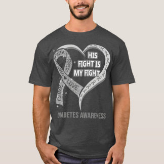 Hans kamp är min kamp, Ribbon Heart Diabetes Aware T Shirt