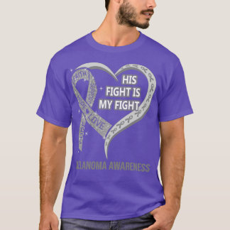 Hans kamp är min kamp, Ribbon Heart Melanoma Aware T Shirt